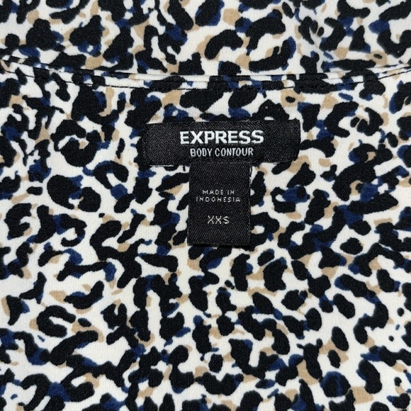 EXPRESS leopard print animal bodycon body snap button suit women’s XXS - Picture 9 of 11